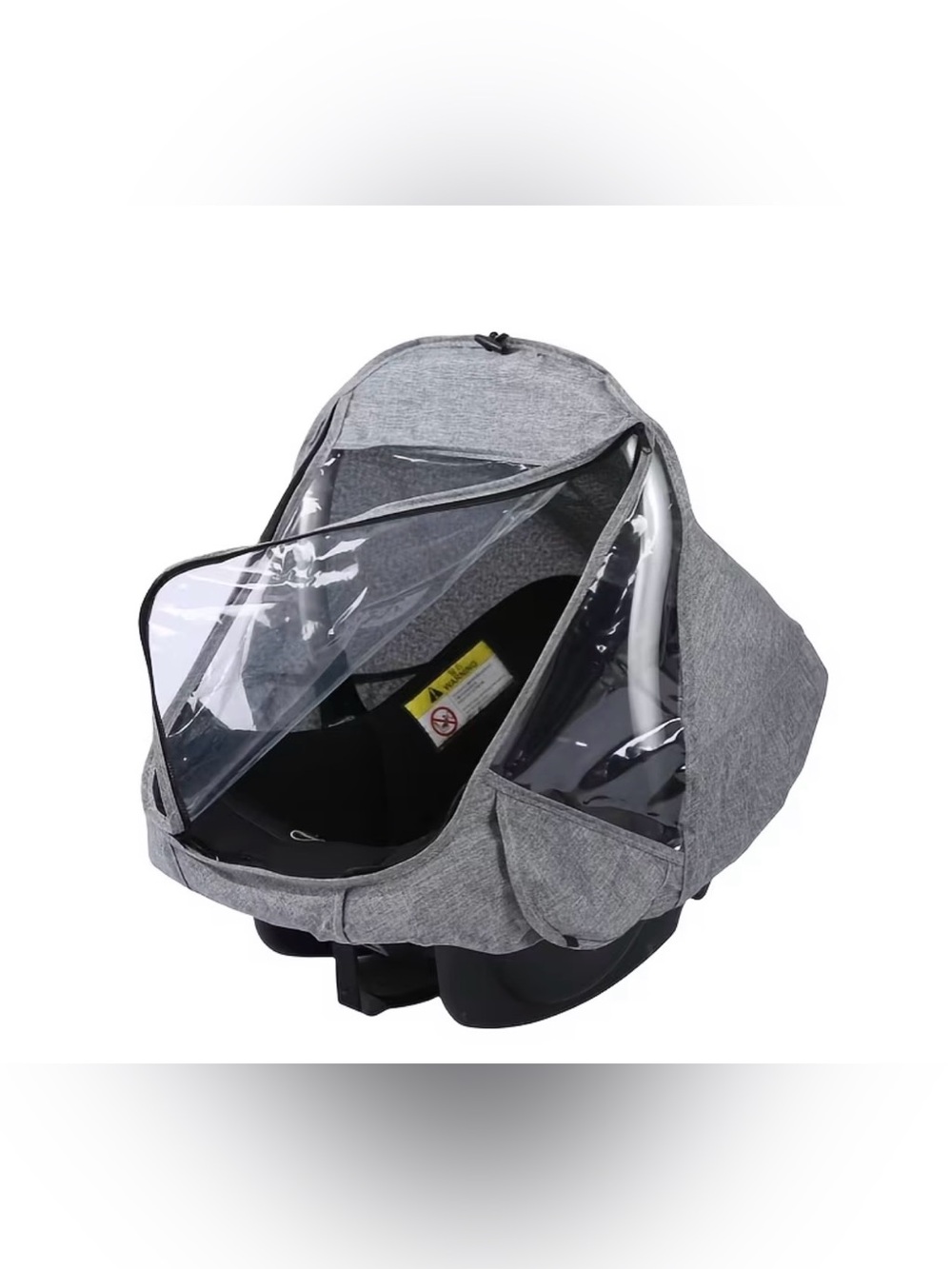 Grey Infant Car Seat Canopy with Clear Window